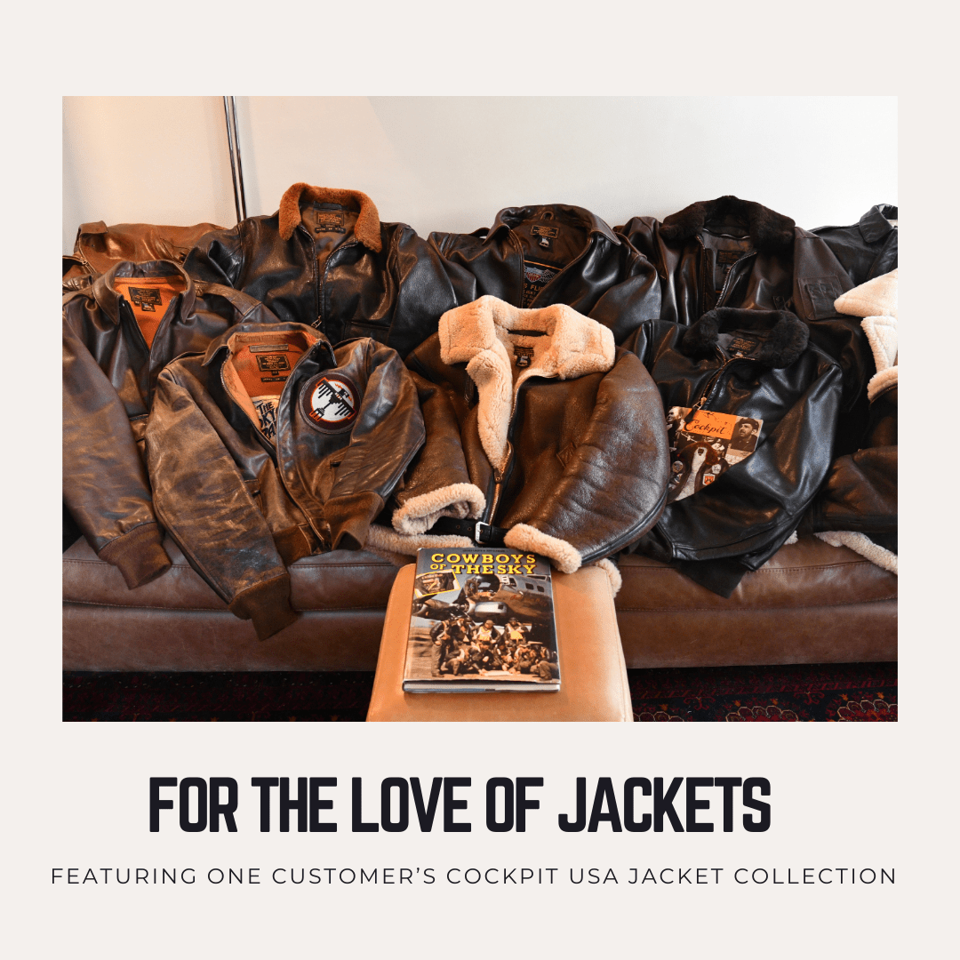 A look inside one customer's Cockpit USA jacket collection. - Cockpit USA