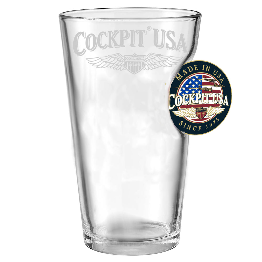 Benshot 50th Anniversary Cockpit USA Challenge Coin Pint Glass Z99G107