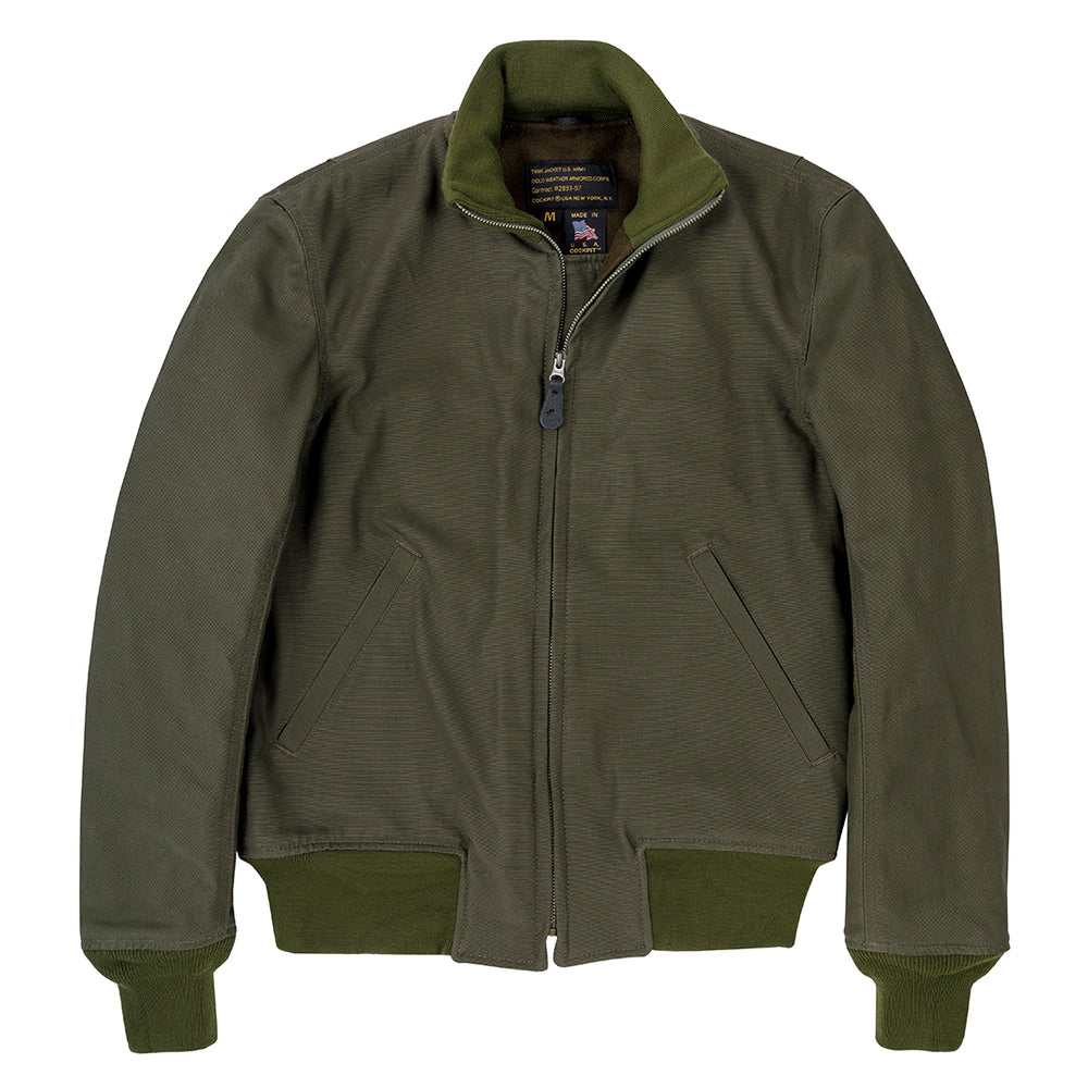 Wool Lined WWII American Tanker Jacket in Olive Z21821N
