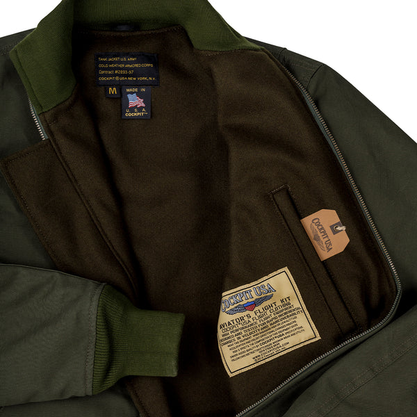 Wool Lined WWII American Tanker Jacket in Olive Z21821N