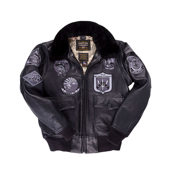 Bogard by Mike B x Cockpit USA Stealth Top Gun Bomber Jacket Z21W106