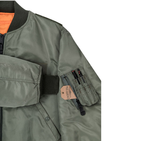 Airstrike MA-1 Nylon Flight Jacket w/ Patches Z24J011 - Cockpit USA