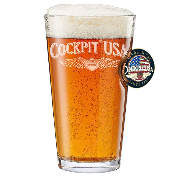 Benshot 50th Anniversary Cockpit USA Challenge Coin Pint Glass Z99G107 - Cockpit USA Accessories