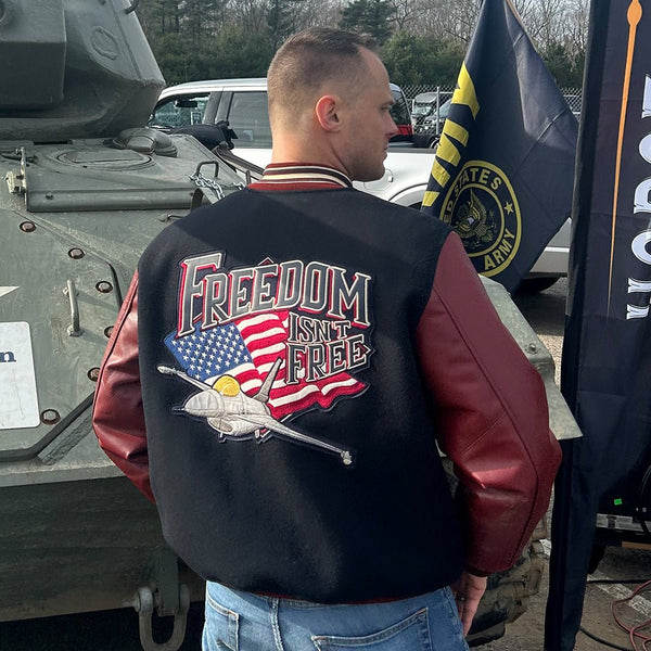 Freedom Isn't Free Varsity Jacket Z28B001 - Cockpit USA Apparel & Accessories