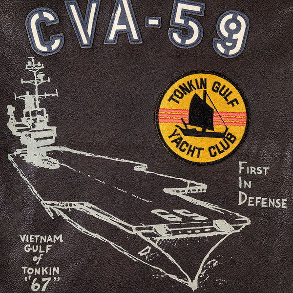 Hand-Painted USS Forrestal Carrier Pilot's Vietnam Flight Jacket Z21E002IHP - Cockpit USA Men