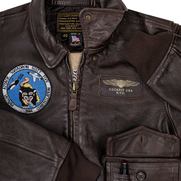 Hand-Painted USS Forrestal Carrier Pilot's Vietnam Flight Jacket Z21E002IHP - Cockpit USA Men