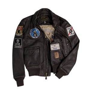 Hand-Painted USS Forrestal Carrier Pilot's Vietnam Flight Jacket Z21E002IHP - Cockpit USA Men