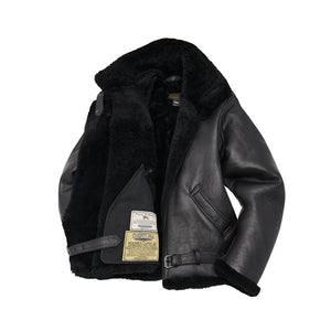 R.A.F Sheepskin Bomber Jacket in Black Z2109B - Cockpit USA Men