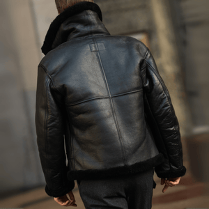 R.A.F Sheepskin Bomber Jacket in Black Z2109B - Cockpit USA Men