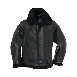 R.A.F Sheepskin Bomber Jacket in Black Z2109B - Cockpit USA Men