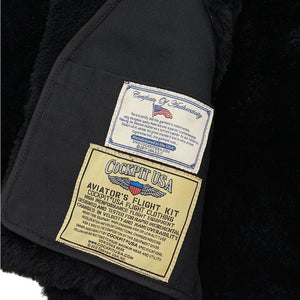 R.A.F Sheepskin Bomber Jacket in Black Z2109B - Cockpit USA Men