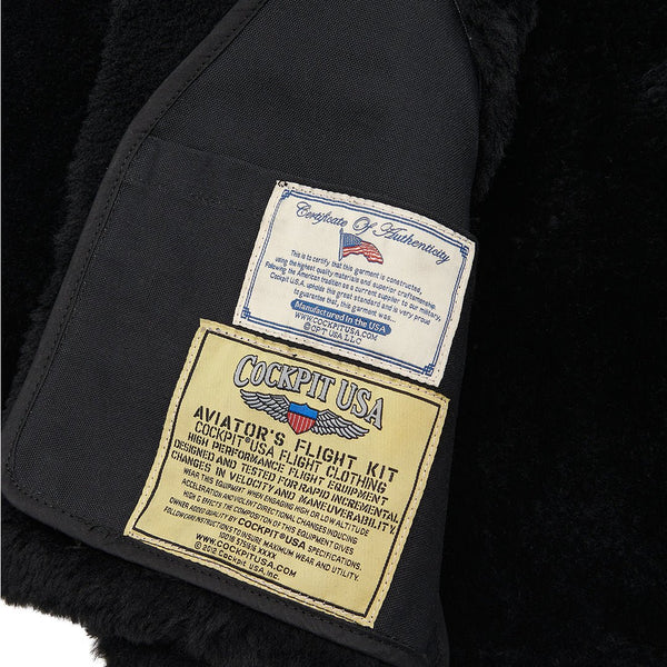 R.A.F Sheepskin Bomber Jacket in Black Z2109B - Cockpit USA Men