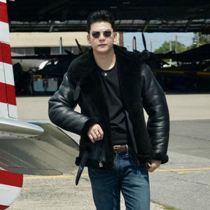 R.A.F Sheepskin Bomber Jacket in Black Z2109B - Cockpit USA Men
