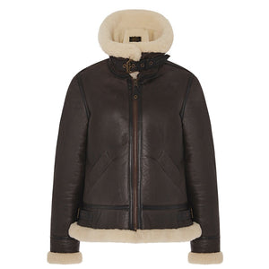Women's B-3 Bomber Jacket in Brown W72N100 - Cockpit USA Women