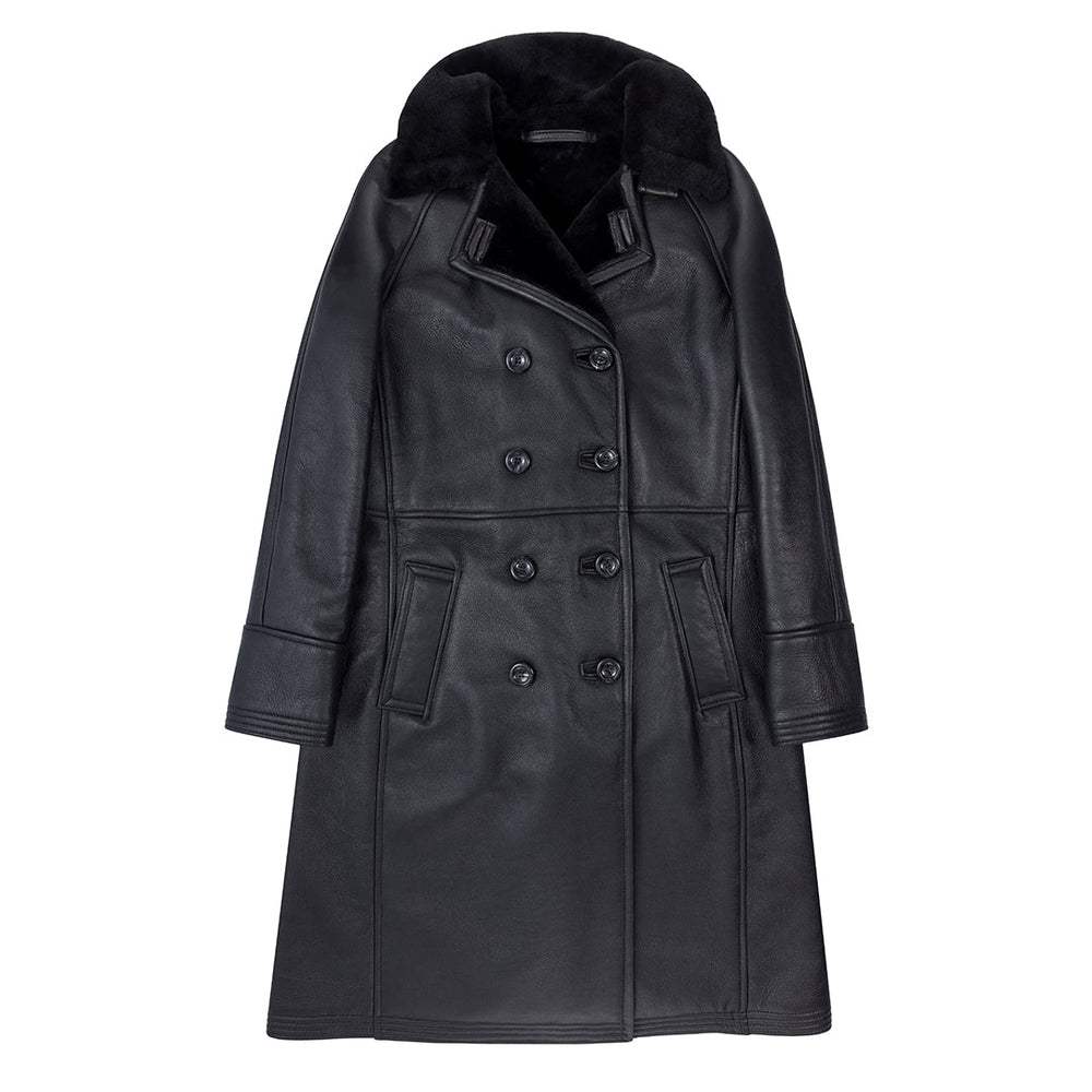 Woodland Sheepskin Trench Coat W71C101 - Cockpit USA Apparel & Accessories