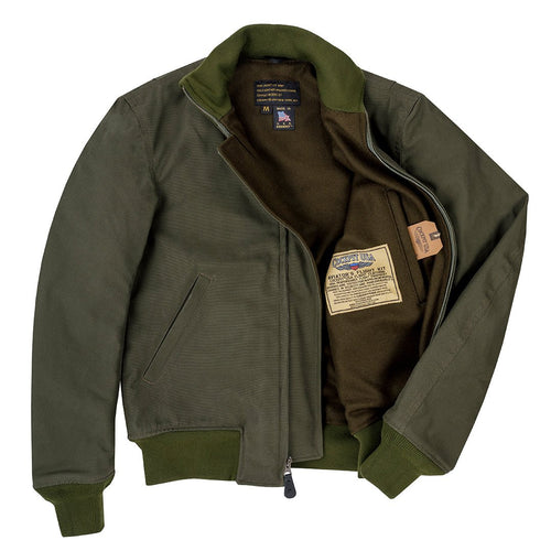 Wool Lined WWII American Tanker Jacket in Olive Z21821N - Cockpit USA Men