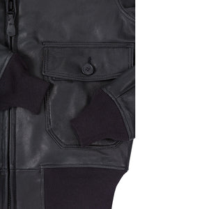 Black Leather G-1 Military Spec Jacket Z21E013
