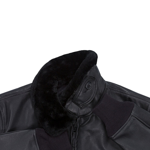 Black Leather G-1 Military Spec Jacket Z21E013
