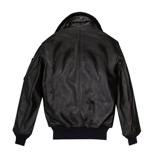 B-15 Leather Flight Jacket Z27H02 in Black