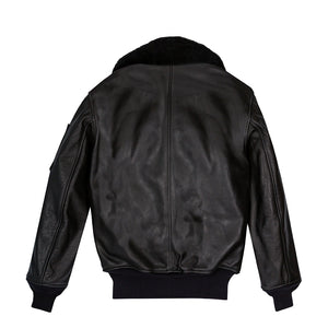 B-15 Leather Flight Jacket Z27H02 in Black