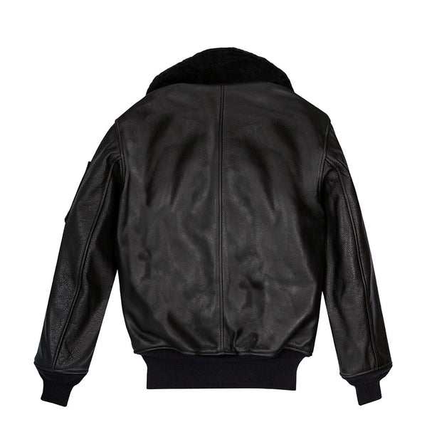 B-15 Leather Flight Jacket Z27H02 in Black