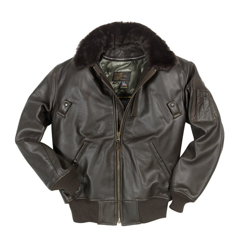 B-15 Leather Flight Jacket Z27H02 in Brown