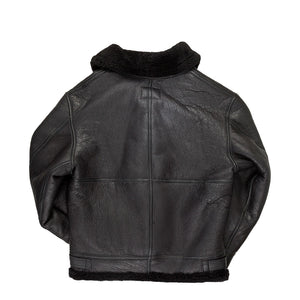 All Black B-3 Hooded Sheepskin Bomber Jacket Z203615B - Cockpit USA Men