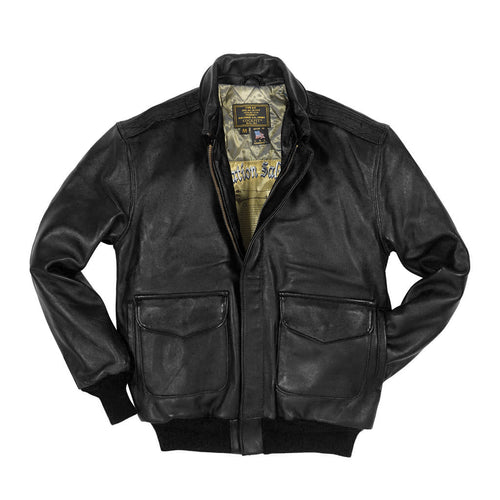 Antique Lamb Jacket (Long) Z2567MML in Black - Cockpit USA Men