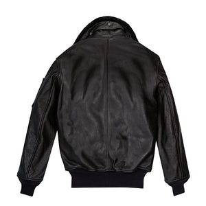 B-15 Leather Flight Jacket Z27H02 in Black - Cockpit USA Men