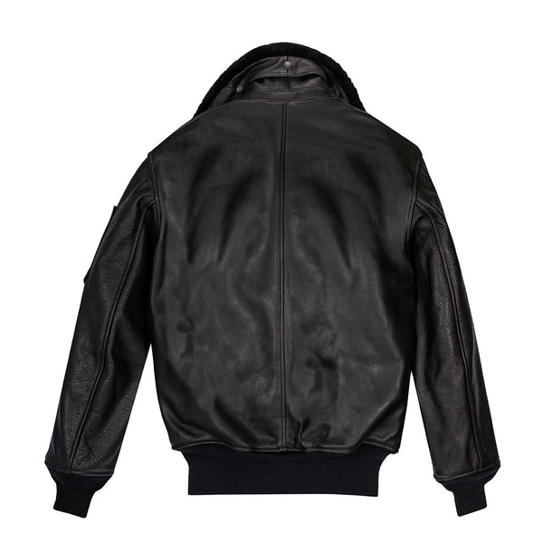 B-15 Leather Flight Jacket Z27H02 in Black - Cockpit USA Men