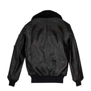 B-15 Leather Flight Jacket Z27H02 in Black - Cockpit USA Men