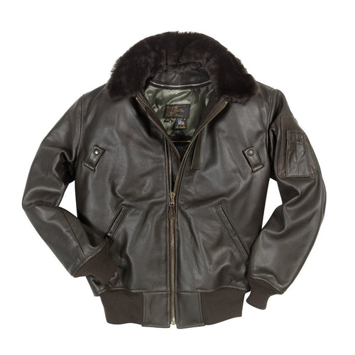 B-15 Leather Flight Jacket Z27H02 in Brown - Cockpit USA Men
