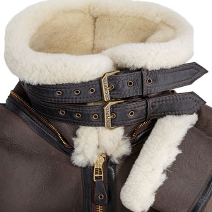 B-3 Hooded Sheepskin Bomber Jacket (Long) Z203615L - Cockpit USA Men