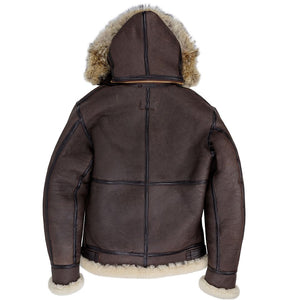 B-3 Hooded Sheepskin Bomber Jacket (Long) Z203615L - Cockpit USA Men