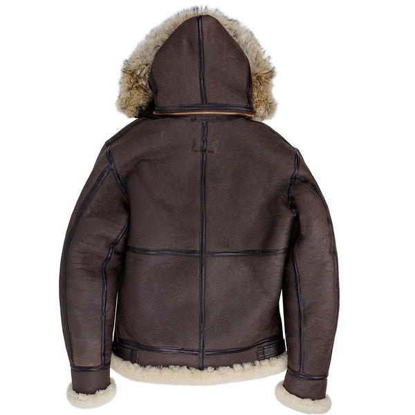 B-3 Hooded Sheepskin Bomber Jacket (Long) Z203615L - Cockpit USA Men