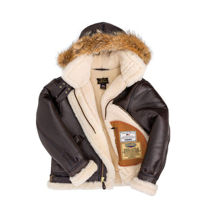 B-3 Hooded Sheepskin Bomber Jacket Z203615 - Cockpit USA Men