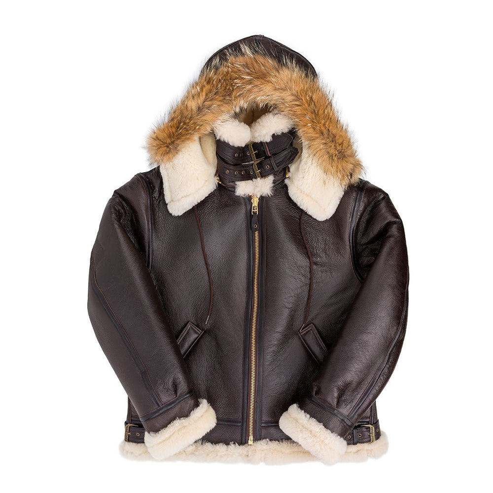 B-3 Hooded Sheepskin Bomber Jacket Z203615 - Cockpit USA Men