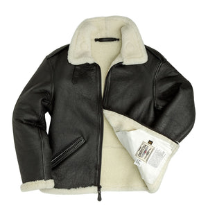 B-6 Black Shearling Bomber Jacket Z21Y008 - Cockpit USA Men