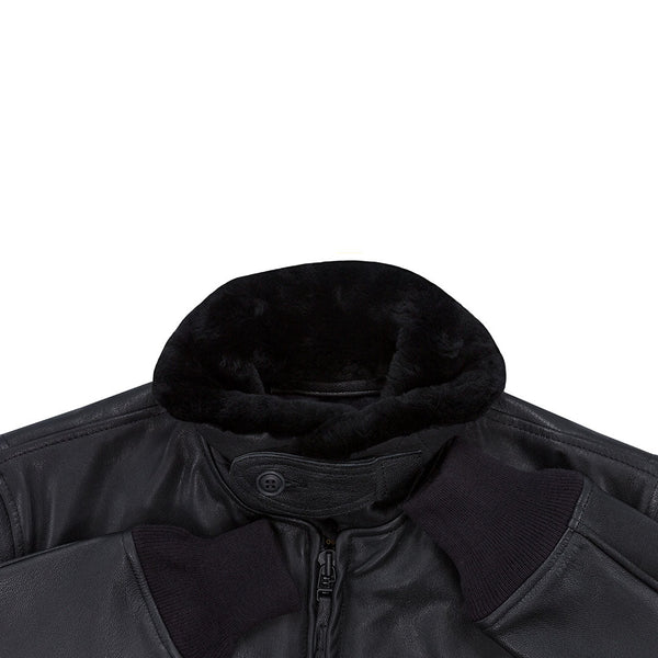 Black Leather G-1 Military Spec Jacket Z21E013 - Cockpit USA Men