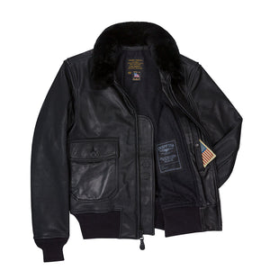 Black Leather G-1 Military Spec Jacket Z21E013 - Cockpit USA Men