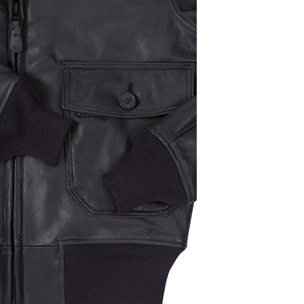 Black Leather G-1 Military Spec Jacket Z21E013 - Cockpit USA Men