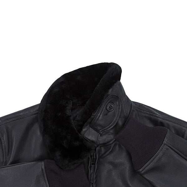 Black Leather G-1 Military Spec Jacket Z21E013 - Cockpit USA Men