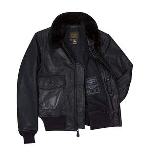 Black Leather G-1 Military Spec Jacket Z21E013 - Cockpit USA Men