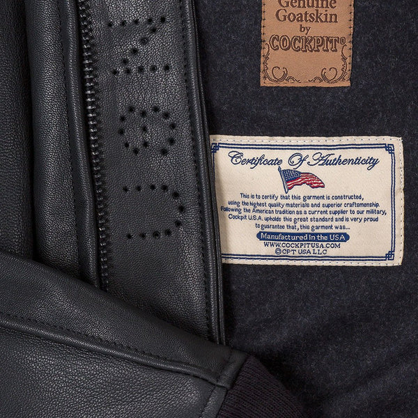 Black Leather G-1 Military Spec Jacket Z21E013 - Cockpit USA Men