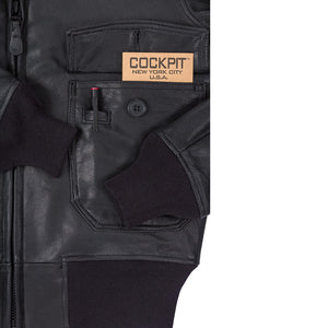 Black Leather G-1 Military Spec Jacket Z21E013 - Cockpit USA Men