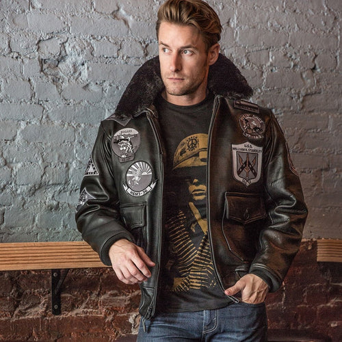 Bogard by Mike B x Cockpit USA Stealth Top Gun Bomber Jacket Z21W106 - Cockpit USA Men