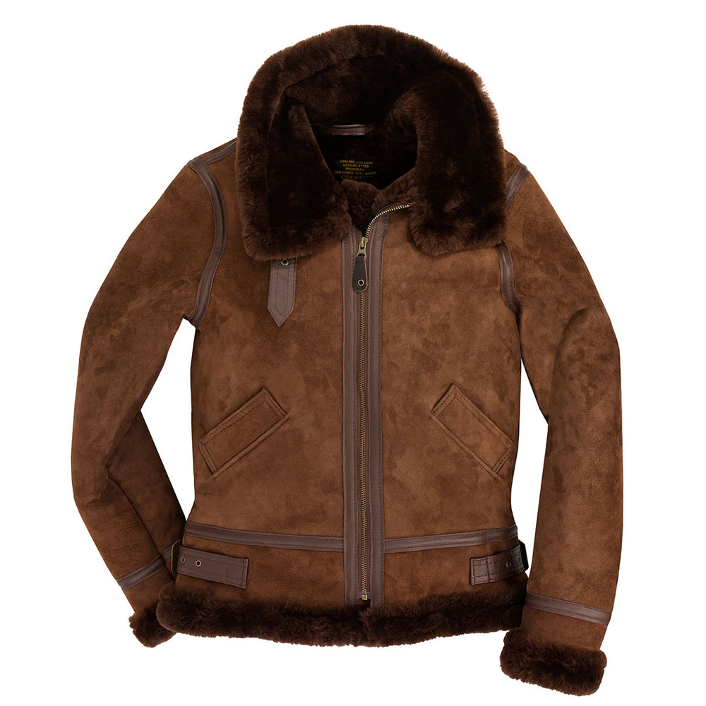 Women's B-3 Suede Bomber Jacket in Brown W72N200