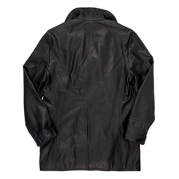 Leather Pea Coat Z21V030