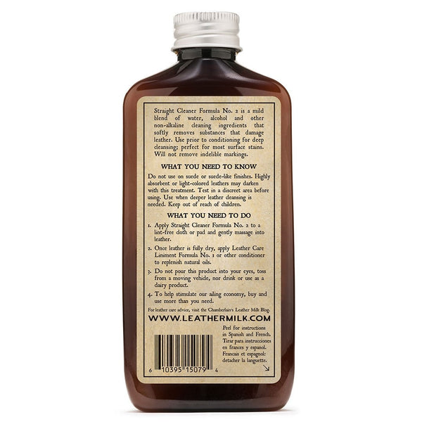 Leather Milk® Straight Cleaner No.2 6oz w Pad Z99Y012 - Cockpit USA Accessories