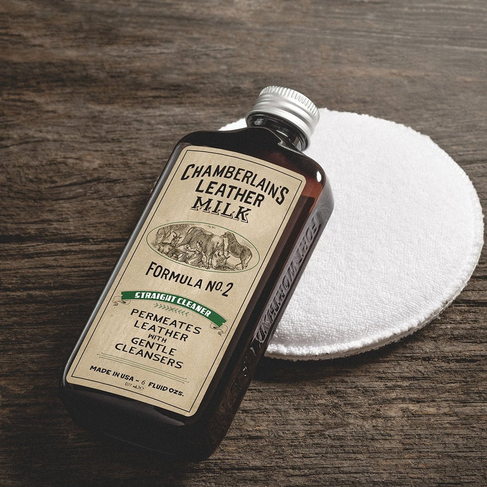 Leather Milk® Straight Cleaner No.2 6oz w Pad Z99Y012 - Cockpit USA Accessories